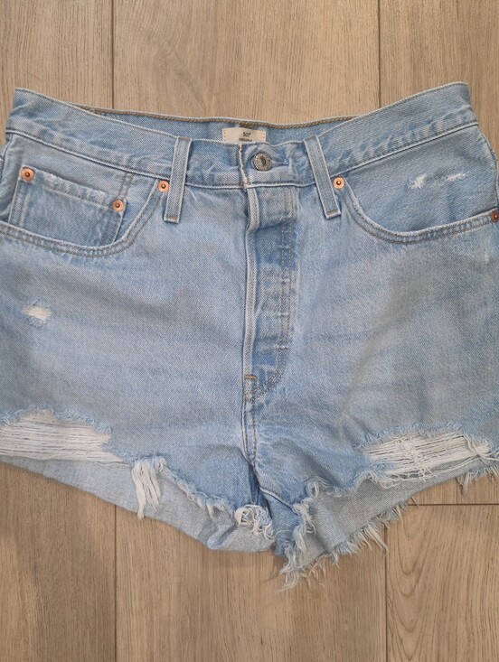 Levi's Pants - Levi's 501 Original Distressed Denim Cutoff Shorts Light Wash W31
